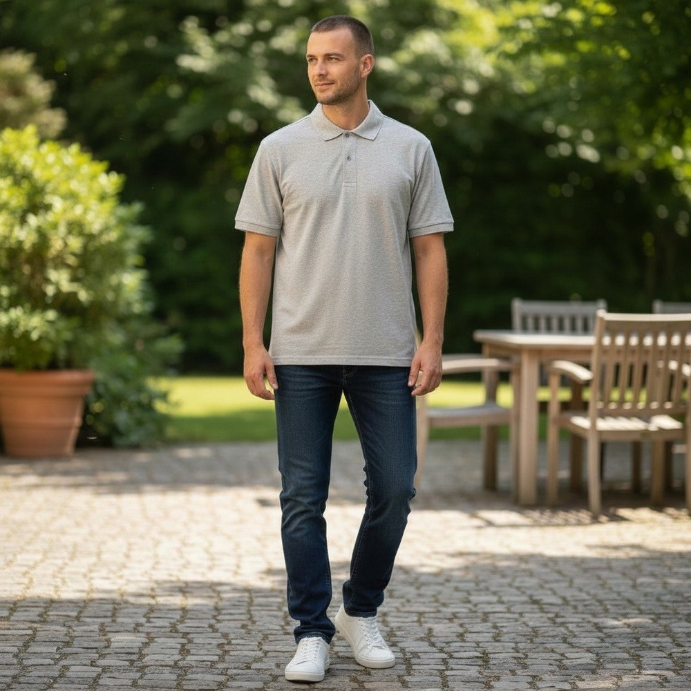 Vintage HAXX Men's Grey Short Sleeve Polo Shirt Size S Cotton